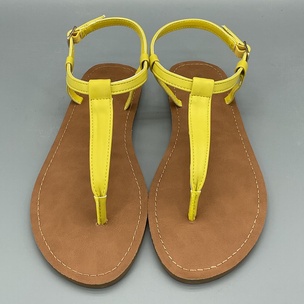 NEW Sun + Stone Women’s Kristi Slingback Flat Sandals Yellow Size 8M - Picture 3 of 10